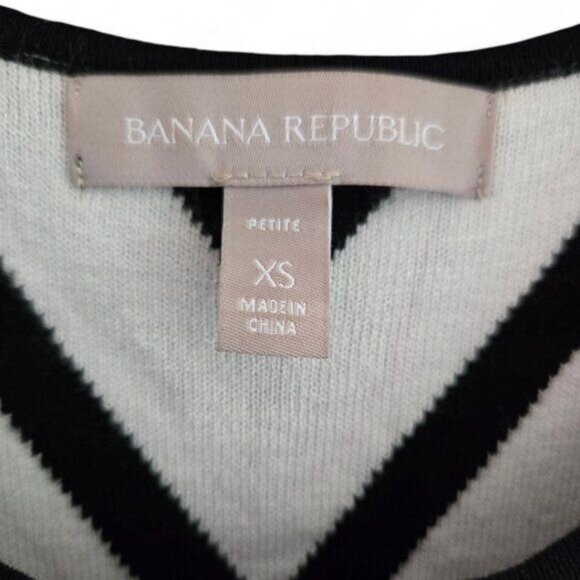 Banana Republic XS Petite Black & White Stripe Fit & Flare Dress - Picture 5 of 6